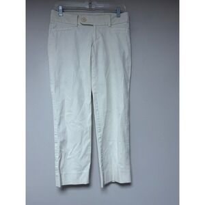 Lilly Pulitzer Women's Beige Cropped Pants‎ Size 4 Cotton Blend Stretch Capri